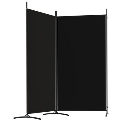 vidaXL Paravan de cameră cu 2 panouri, negru, 175x180 cm, textil