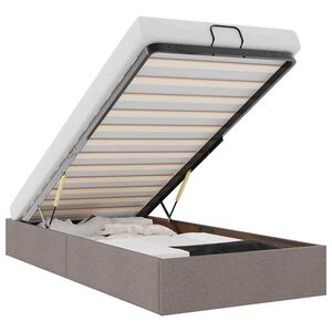 vidaXL Cadru de pat otoman fără saltea Taup 100x200 cm țesătură