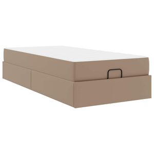 vidaXL Cadru de pat cu saltea Cappuccino 90 x 190 cm Piele artificială