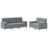 vidaXL Set de canapele cu perne, 2 piese, gri deschis, material textil