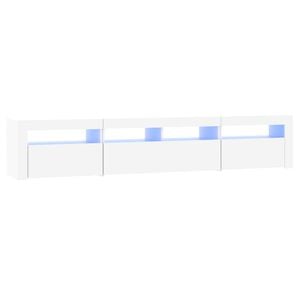 vidaXL Dulap TV cu lumini LED, alb, 210x35x40 cm