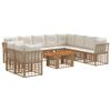 vidaXL Set de canapele pentru grădină 11 buc. Alb Natural și Crem