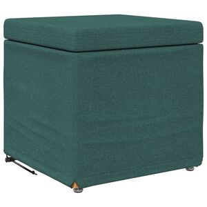 vidaXL Taburet Verde &icirc;nchis 41 x 41 x 40 cm Stofă și lemn prelucrat