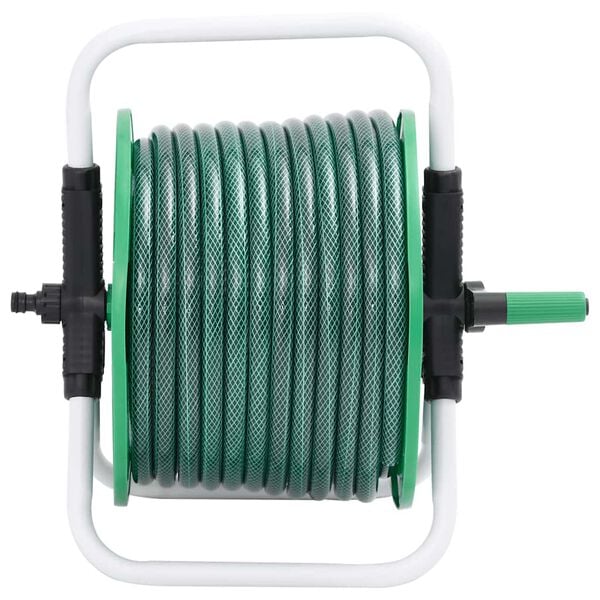 vidaXL Tambur furtun autonom verde set racorduri furtun 0,5" 50 m PVC