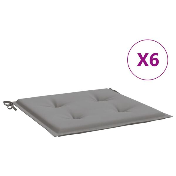 vidaXL Perne scaune de grădină 6 buc. gri 50x50x4 cm țesătură Oxford