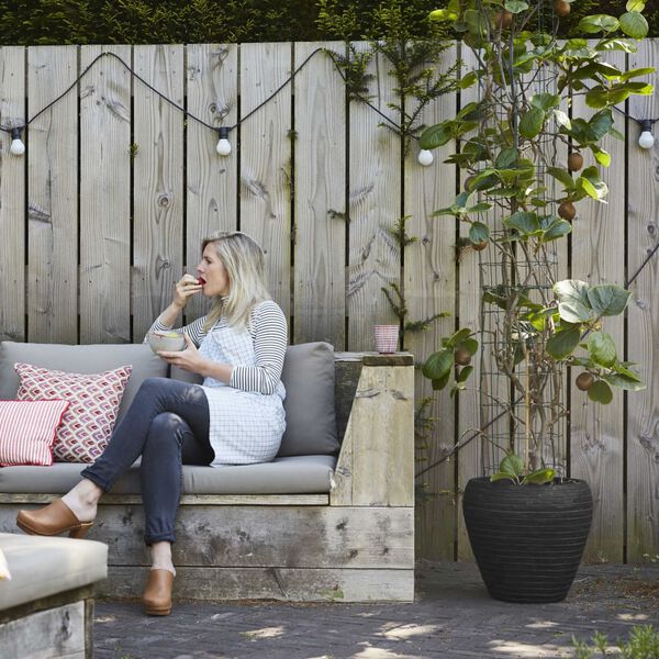 Capi Vas de plante Nature Row, negru, 42x38 cm, conic, KBLRO362