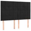 vidaXL Pat box spring cu saltea, negru, 140x190 cm, catifea