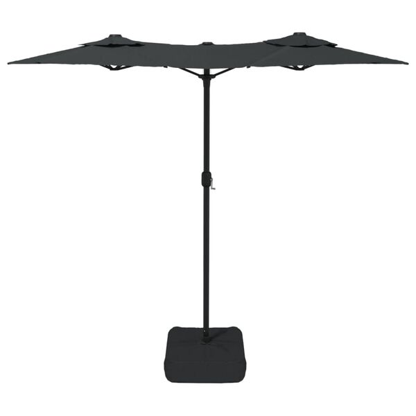 vidaXL Umbrelă de grădină cu două capete, antracit, 316x145 cm