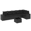 vidaXL Set canapele de grădină cu perne, 7 piese, negru, poliratan
