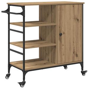 vidaXL Troler de Bucătărie Stejar Artizanal 87.5 x 39 x 84.5 cm