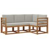 vidaXL Set de canapele de exterior 4 buc. Gri natural și deschis
