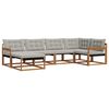 vidaXL Set de canapele de exterior 6 pcs Gri natural și deschis