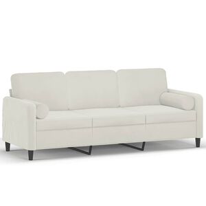 vidaXL Canapea cu 3 locuri cu pernuțe, crem, 180 cm, catifea