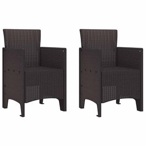 vidaXL Scaun pentru Grădină 2 pcs Maro Dimensiune: 53 x 49 x 85 cm PP