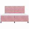 vidaXL Pat cu arcuri cu saltea cu headboard Roz 200 x 200 cm țesătură