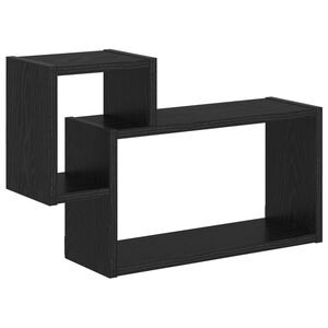 vidaXL Raft de perete Montare pe perete Stejar Negru 55 x 15 x 35 cm