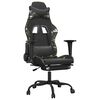 vidaXL Scaun de gaming masaj/suport picioare negru/Camuflaj piele eco
