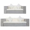 vidaXL Set de canapea cu perne, 2 piese, gri, ratan natural