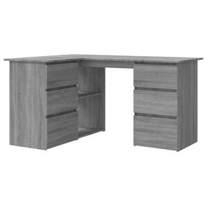 vidaXL Birou de colț, gri sonoma, 145x100x76 cm, lemn prelucrat