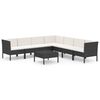 vidaXL Set mobilier de grădină cu perne, 8 piese, negru, poliratan