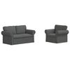 vidaXL Set de canapea 2 pcs Gri &icirc;nchis 155 x 82 x 80 cm țesătură