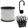 vidaXL Cords bungee cu c&acirc;rlige 10 mm Negru și Alb PP și cauciuc