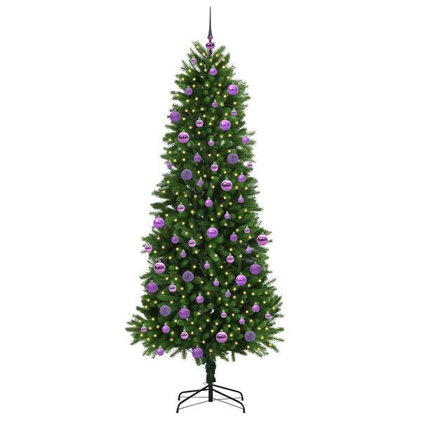 vidaXL Brad de Crăciun cu 300 LED cu suport Verde 240 cm PE