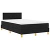 vidaXL Pat cu arcuri cu pernă cu headboard Negru 120 x 200 cm țesătură