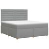vidaXL Pat boxspring cu saltea Gri deschis 140 x 200 cm Țesătură