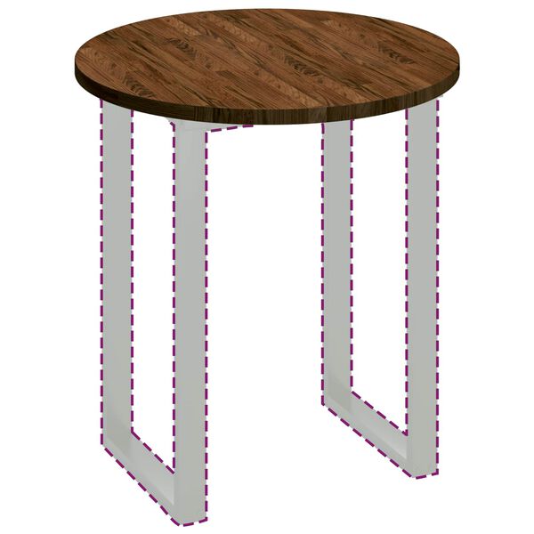 vidaXL Placă de masă Maro &icirc;nchis &Oslash; 70 x 2,5 cm Lemn de stejar masiv