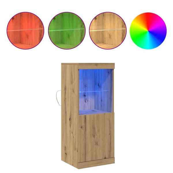 vidaXL Bufet LED Stejar Artizanal 41 x 37 x 100 cm Lemn compozit