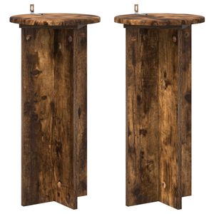 vidaXL Suport pentru plante 2 buc. Stejar fumuriu 29,5 x 29,5 x 60 cm