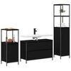 vidaXL Set de mobilier pentru baie 3 pcs Stejar Negru Lemn compozit