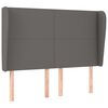 vidaXL Tăblie de pat cu aripioare gri 147x23x118/128 cm piele eco