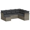 vidaXL Set canapele de grădină, 7 piese, cu perne, gri, poliratan