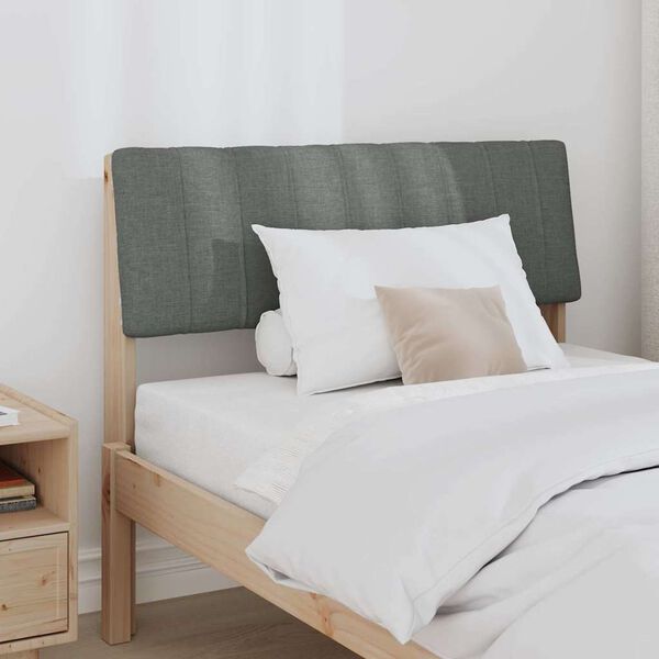 vidaXL Tăblie tapițată Gri &icirc;nchis 90 cm Lemn de pin masiv