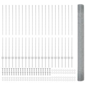 vidaXL Gard din plasă sudată cu st&acirc;lpi 50 x 1,4 m Oțel Galvanizat