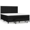 vidaXL Pat box spring cu saltea, negru, 160x200 cm, textil