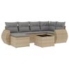 vidaXL Set canapele de grădină, 7 piese, cu perne, bej, poliratan