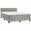 vidaXL Pat box spring cu saltea, gri deschis, 140x200 cm, catifea
