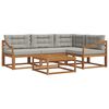 vidaXL Set de canapele de exterior 5 pcs Gri natural și deschis