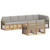 vidaXL Set de canapele de exterior 8 pcs Alb și gri deschis
