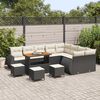 vidaXL Set de canapele pentru grădină 13 pcs Negru și Crem Poli Rattan