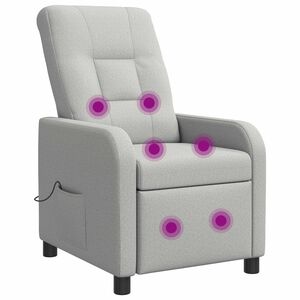 vidaXL Reclinabil cu masaj Gri nori Țesătură
