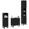 vidaXL Set de mobilier pentru baie Pe perete cu ușă 3 pcs Stejar Negru