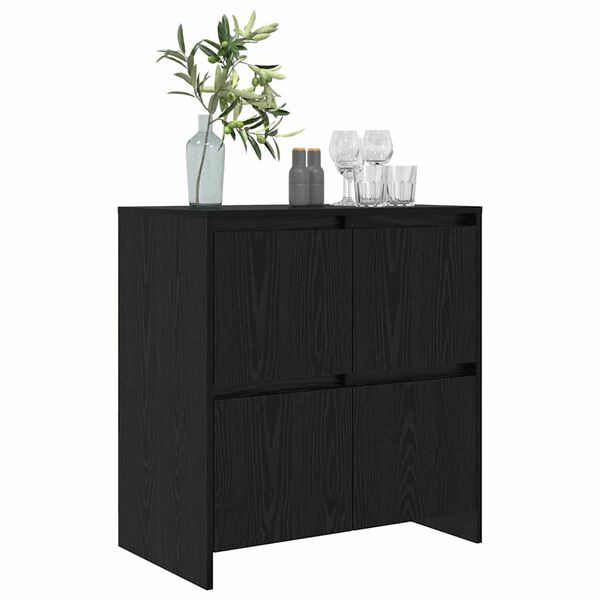 vidaXL Bufet Stejar Negru 70 x 41 x 75 cm Lemn compozit