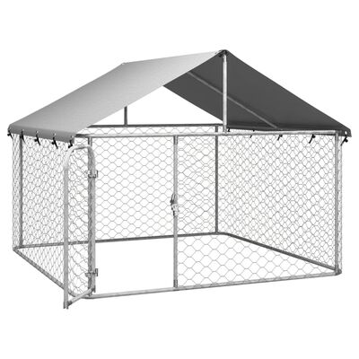 vidaXL Padoc pentru câini de exterior, cu acoperiș, 200x200x150 cm