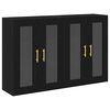vidaXL Dulapuri de perete 2 buc. Stejar Negru 69,5 x 34 x 90 cm