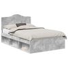 vidaXL Cadru de pat Gri Concret 135 x 190 cm Lemn de pin masiv