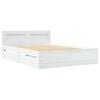 vidaXL Cadru de pat cu headboard 2 pcs Alb 137 x 188 cm Lemn compozit